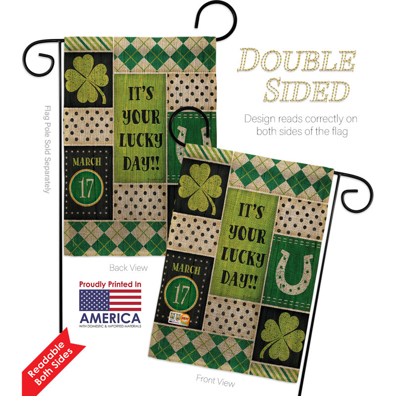 Double Sided 18.5'' H x 13'' W Polyester St. Patrick's Day Flag Set