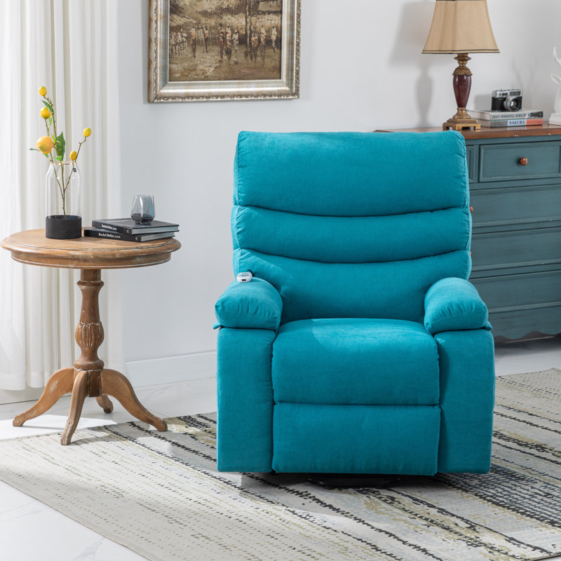 Fauteuil de massage inclinable électrique chauffant, Chenille bleu