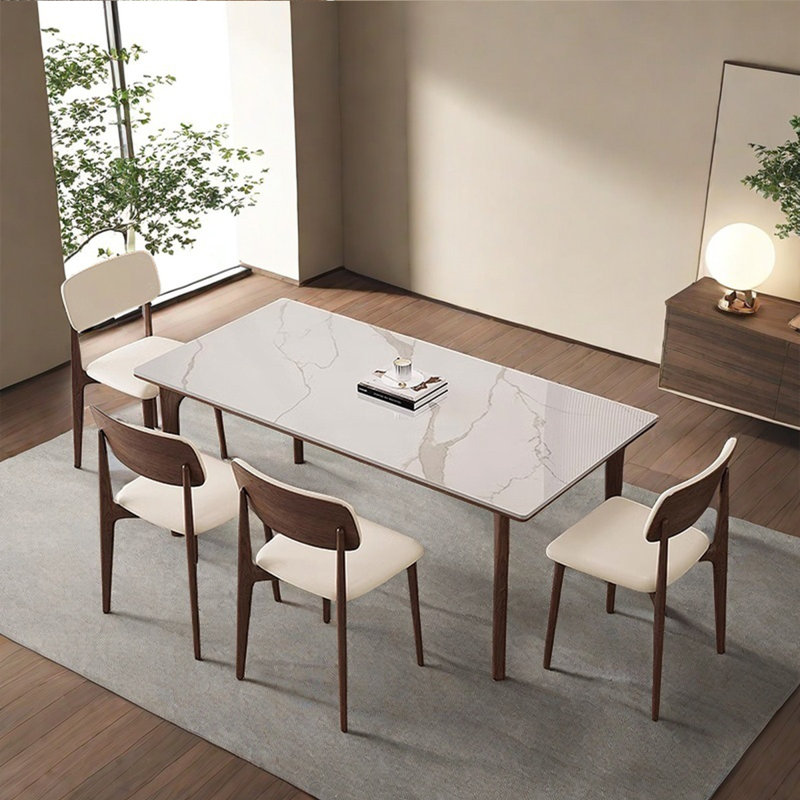 Modern creamy style rectangular rock table, 29.53"H x 70.87"L x 31.5"W