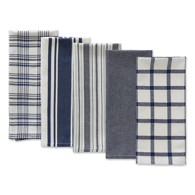 Cotton Waffle Kitchen Towel Linen Set, Blue