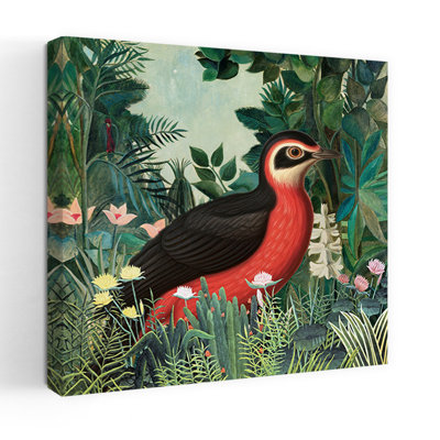 Art contemporain, oiseau abstrait, forêt, art mural