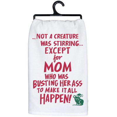  Except For Mom Funny Christmas Kitchen Towel - 28" X 28"
