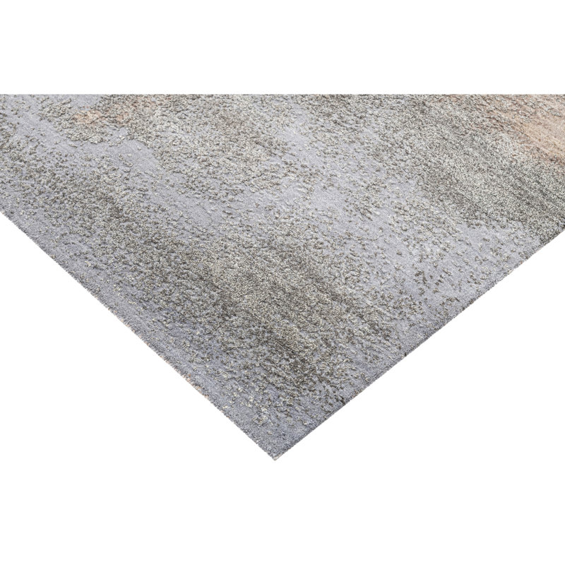 Tapis beige et gris clair de haute qualité noué à la main, Rectangle 9' x 12'