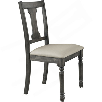 Ensemble de 2 chaises d'appoint en lin brun clair et gris patiné Wallace