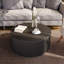 Table basse ronde en bois massif de 36,5 po avec conception cannelée-929018113