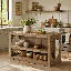 Îlot de cuisine de 63 pouces avec sièges et rangement, table d'îlot de ferme avec grand comptoir