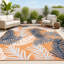 Tapis d'intérieur / extérieur orange / bleu marine / ivoire Kleon-627657779