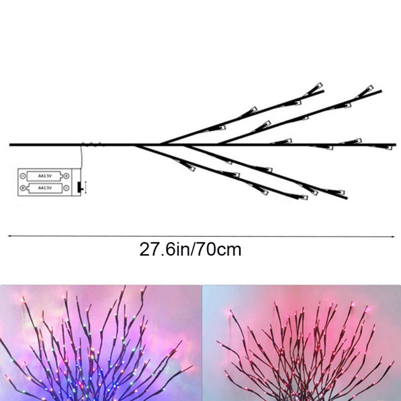 Battery Operated LED Lighted Willow Branch Vase Filler - Fine Twig Decor for Home & Party Decoration, Multicolor