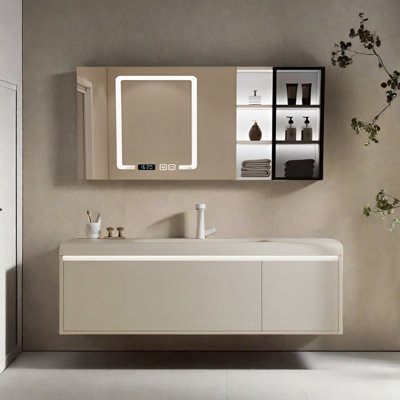 Armoire de salle de bain de style français crème