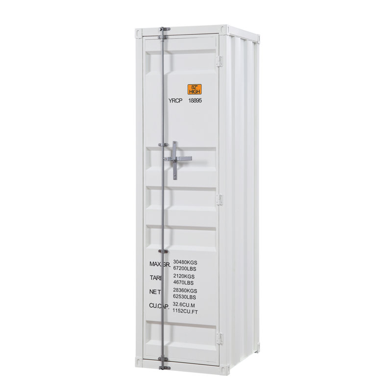 Garde-robe avec serrure de contenant pleine longueur, Blanc