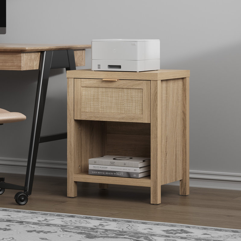 Lydie 19.7'' W Nightstand, Light Oak