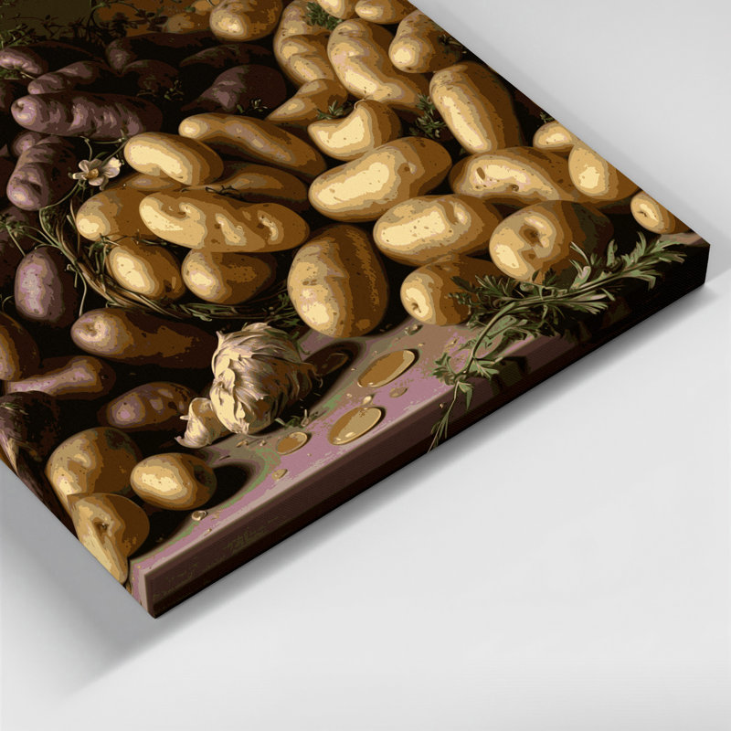 Art mural sur toile brun légumes et pommes de terre, H 11 po x l 14 po