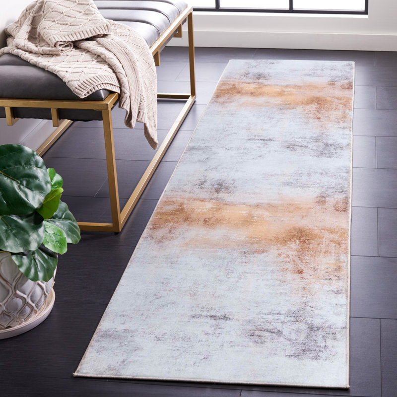 Tapis gris / rouille Tacoma 813 M / W S / R, Tapis de couloir 2 pi 6 po x 8 pi