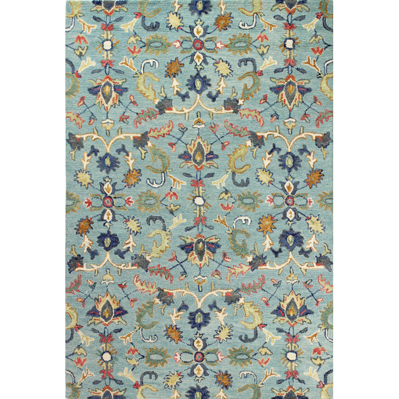 Arisela Hand Tufted Wool Floral Indoor Rug, Rectangle 8'6" x 11'6"