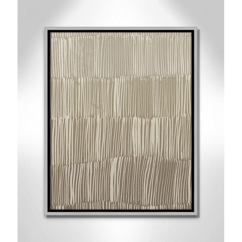 Linear Calm II Print par , H 21,5 po x l 17,5 po, Flottant argenté