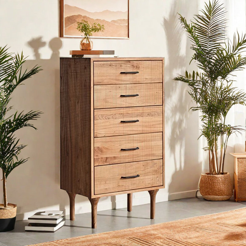Nordic Style Durable Retro Accent Cabinet Solid Wood Accent Chest
