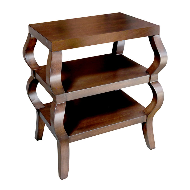 Table d'appoint moderne à 3 niveaux foncé, Blanc