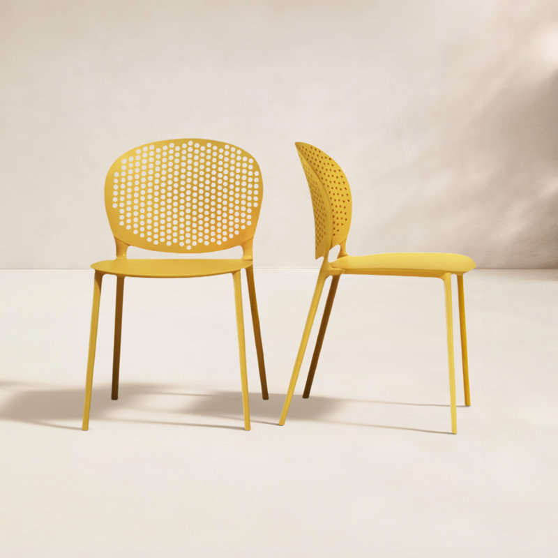 Chaise de salle à manger d'extérieur empilable, Gingembre gingembre