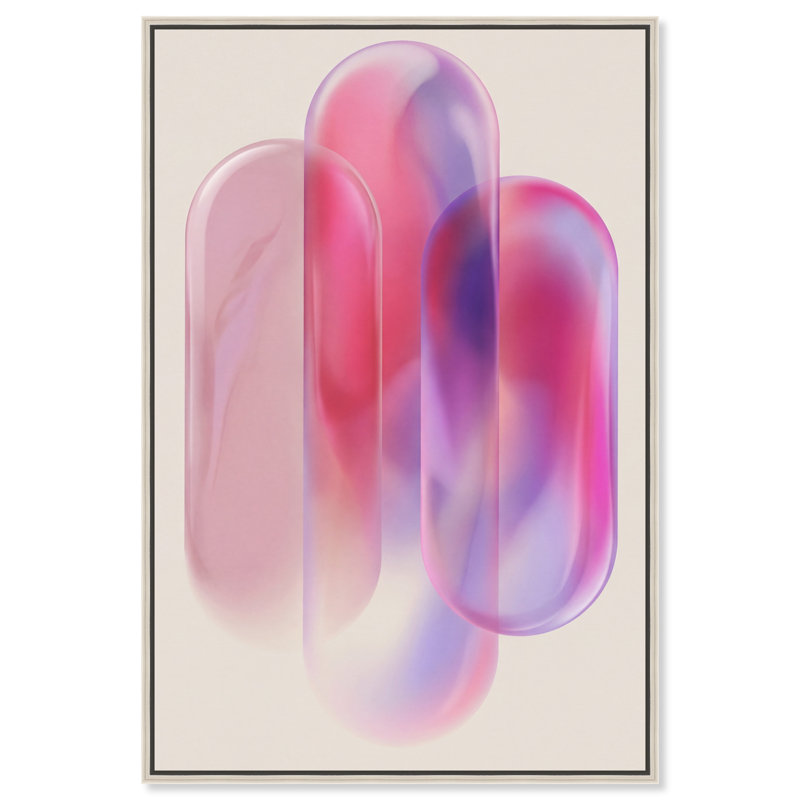 Pink Topaz Gradient Print by Oliver Gal, 25"H x 17"W, Silver Floater Frame