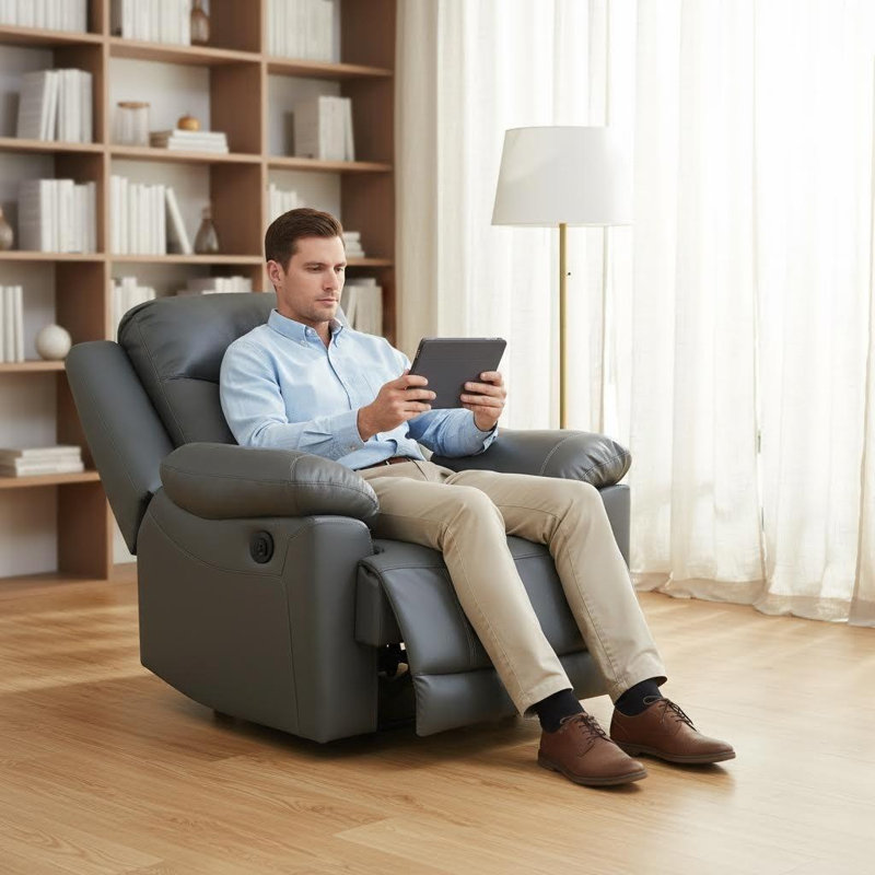 Sleeper Chair,Convertible Sleeper Sofa Chair,Pull Out Sleeper Chair With Adjustable Backrest,Multi-Functiona Lounge Chair For Living Room(Gray)