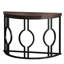 Console demi-lune 43 po, demi-cercle industriel pour le salon - Brun rustique