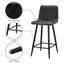 Upholstered Counter Stool with Metal Frame-1977216518