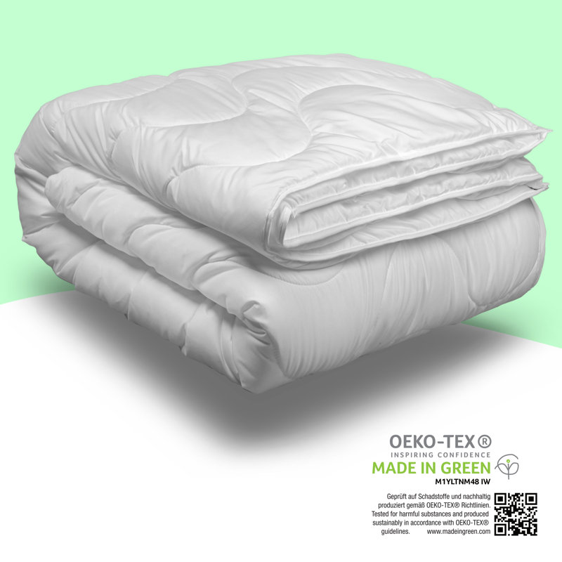 John Cotton Green Duvet, 135 x 200cm, 4 Jahreszeit Kombidecken