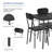 Whipton 4 - Person Dining Set, 5-Piece Rustic Black Dining Table Set for 4, Industrial Kitchen Table and Chairs Set with Metal Frame, Space-Saving Dining Room Furniture (Set of 5)-1797651502