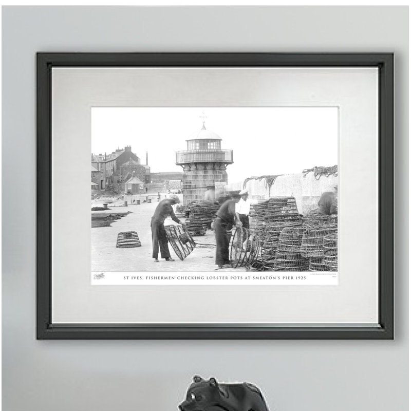 St Ives, Fishermen Checking Lobster Pots At Smeaton's Pier 1925 by Francis Frith - Single Picture Frame Print