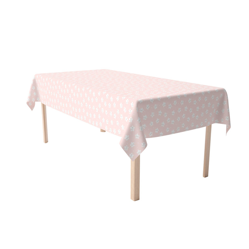 Rectangular Geometric Cotton Twill Tablecloth, 120" L x 60" W
