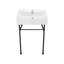 Lavabo console Claire en céramique 24 "avec pattes noires et drain de débordement Claire SM-CS771-749142777