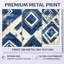 Motif tribal indigo I - ensemble de 2 impressions murales abstraites en métal bleu-130437717