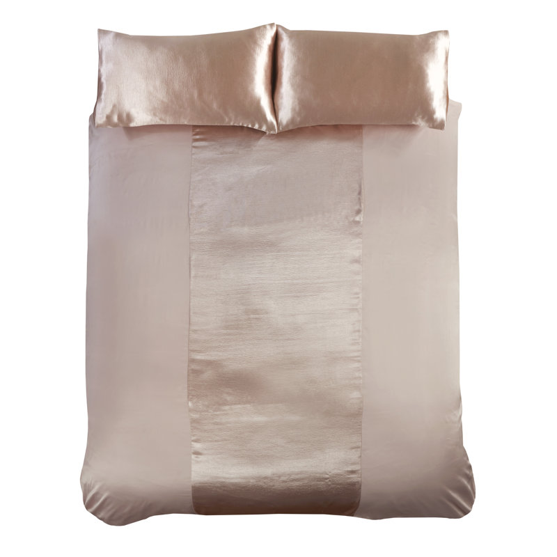 Aurianna Polyester Solid Colour Duvet Cover Set with Pillowcases Included, Single - 1 Standard Pillowcase, Champagne