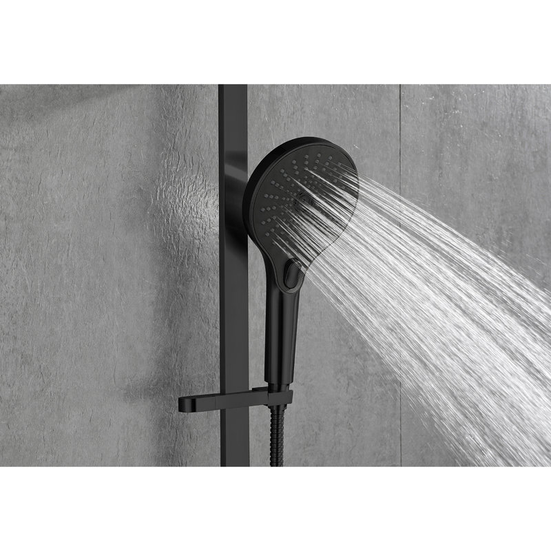 Handheld Shower With 59-Inch Hose & 28-Inch Slide Bar, Matte Black Color, Stainless Steel Craftsmanship, Adjustable To Meet Your Requirements, Strong Water Flow Rate, Nozzles For Smooth Outlet, Rust-