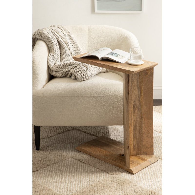 Thaxter Mango Wood C-Table for Use as TV Tray Table