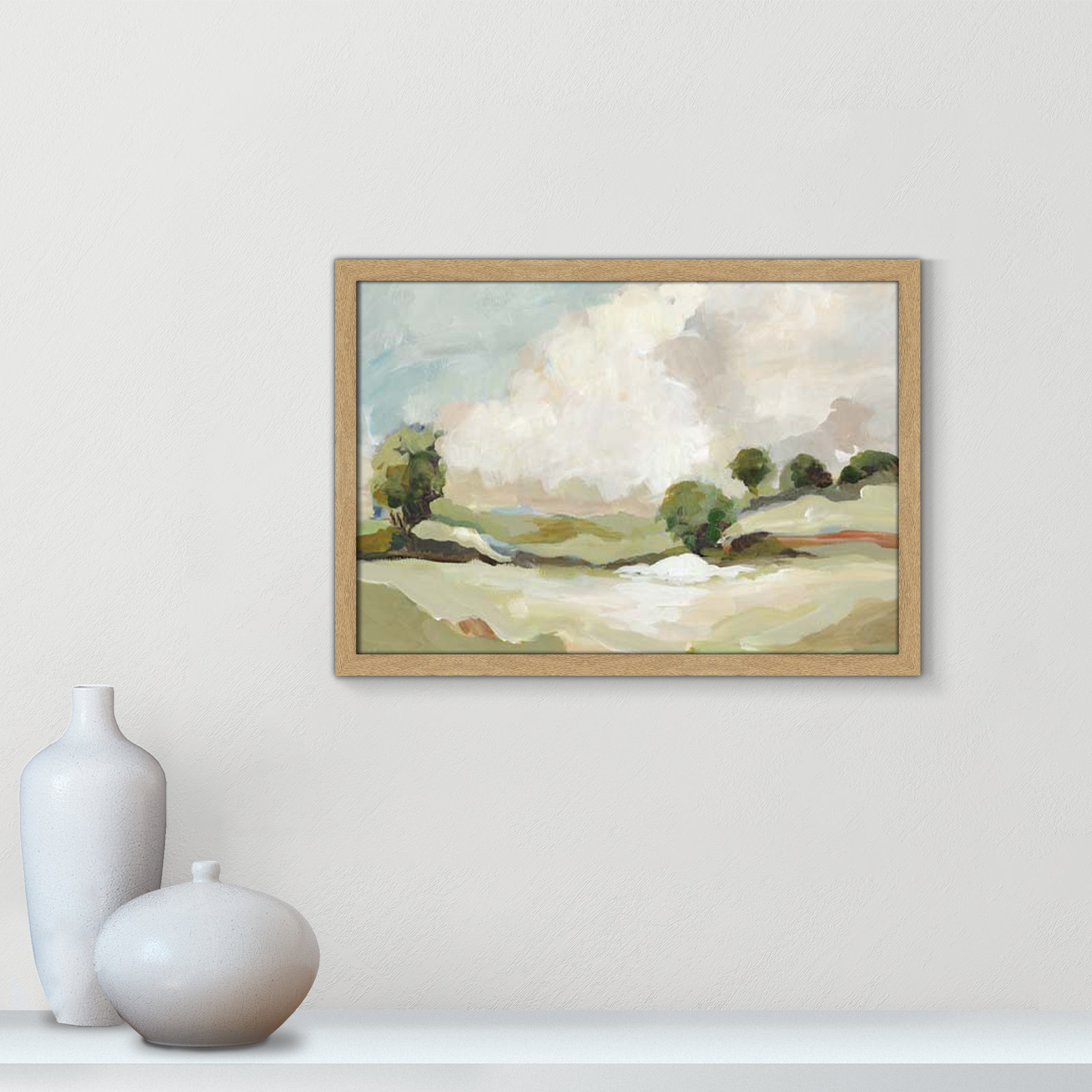 Pastoral Land by Allison Pearce, 17" H x 23" W x 1.25" D, Brown