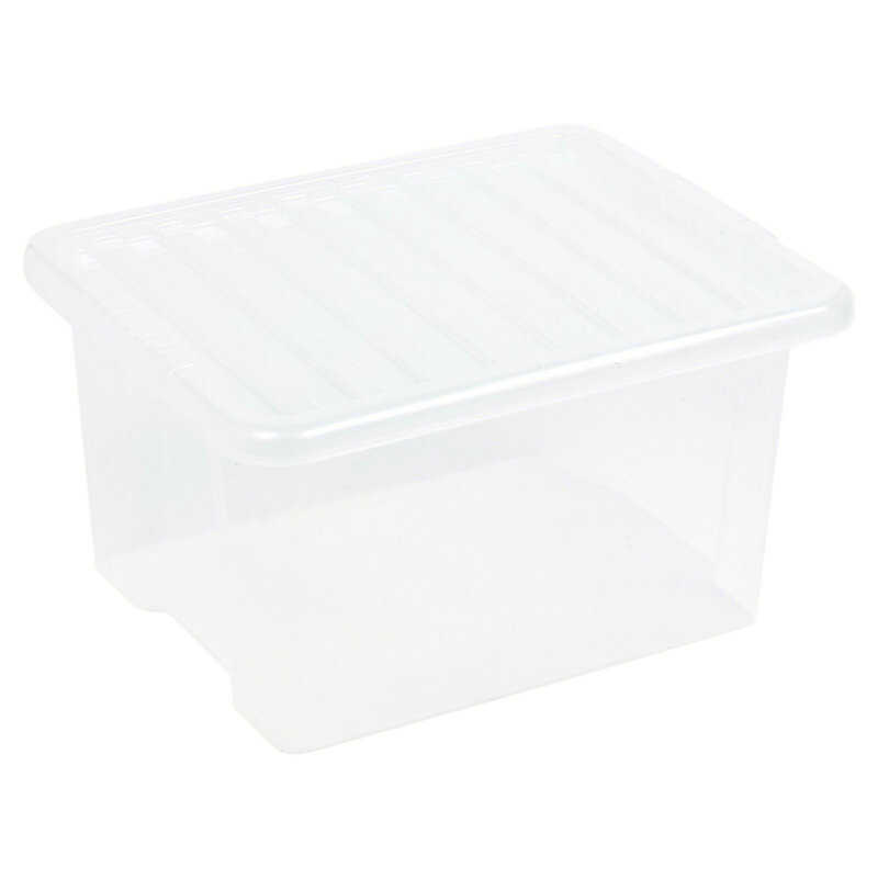 Symple Stuff Plastic Decorative Bin, 32 Litre, Clear