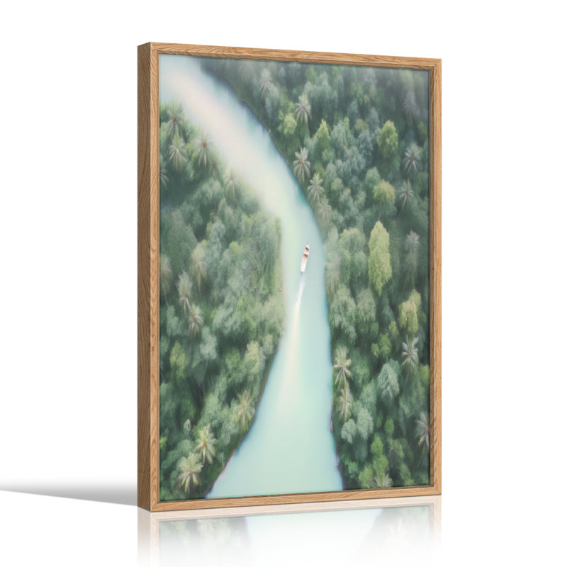 Ensemble de 1 tableau sur toile « Forêt fluviale », 48"H x 36"W, Natural