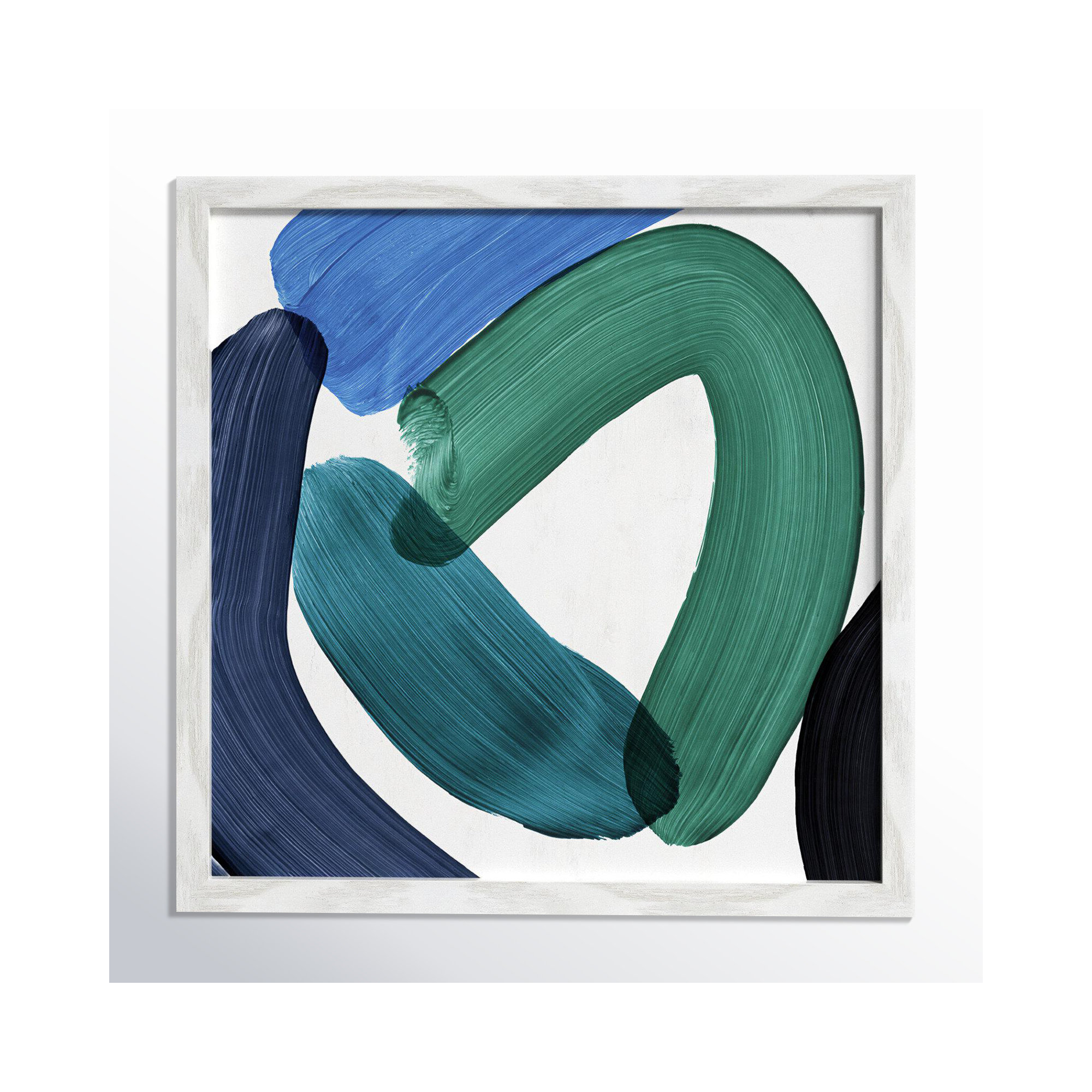 Smooth Bend I, 17" H x 17" W x 0.75" D, White Framed