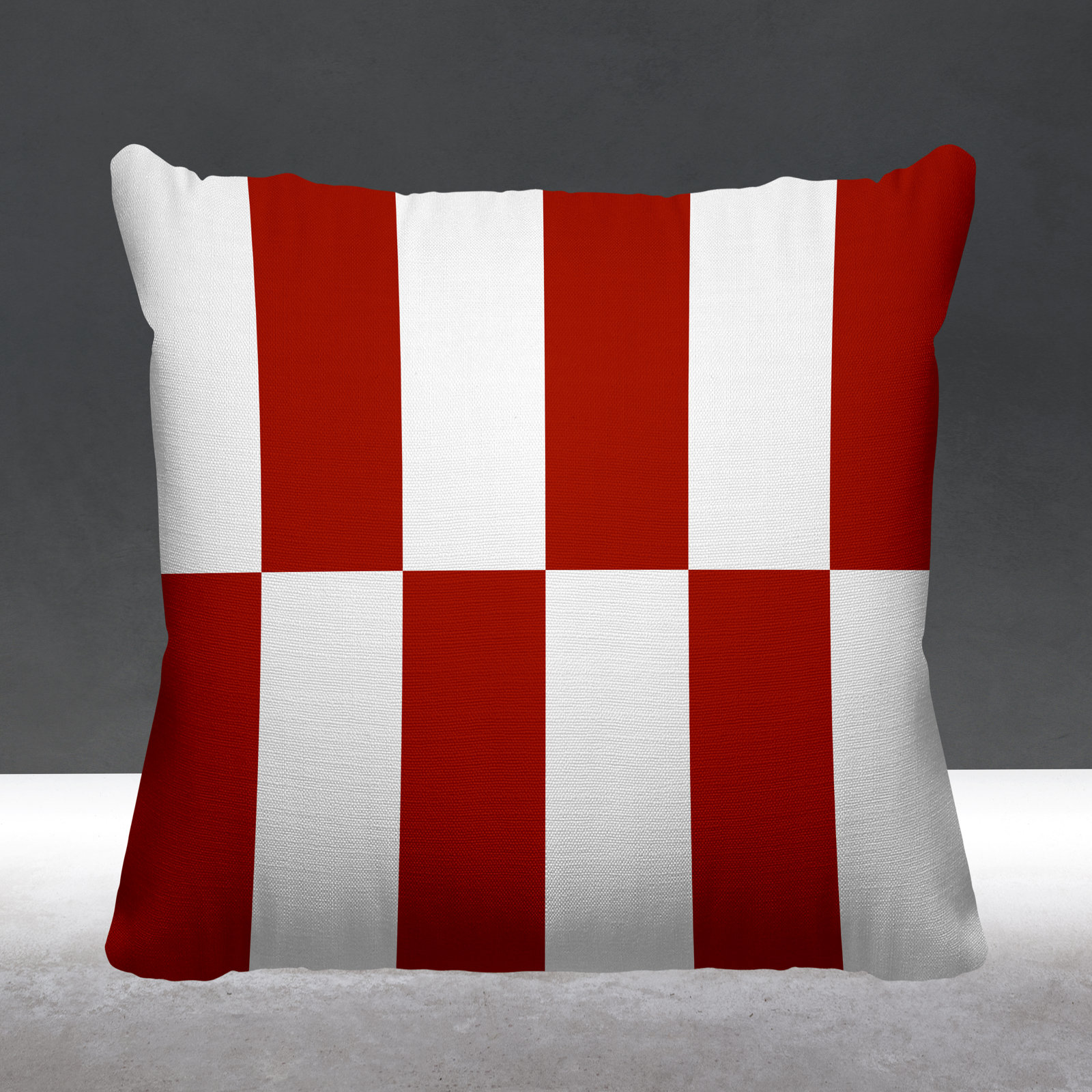 Luella Geometric Indoor/Outdoor Throw Pillow, Red, 19" x 19", Square