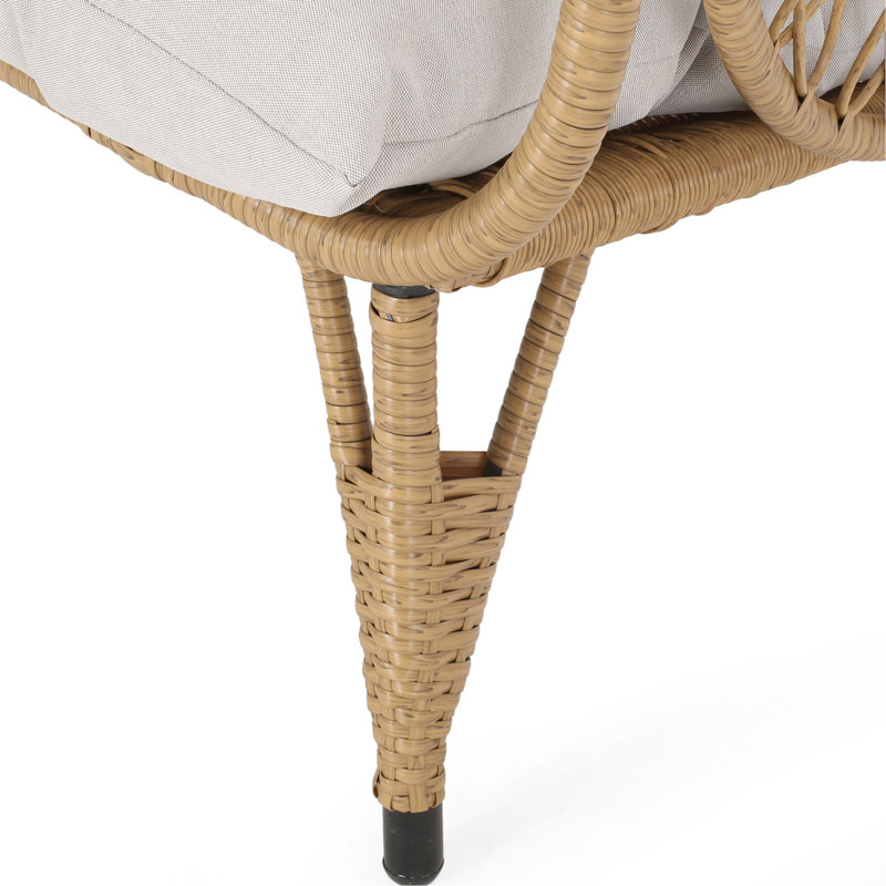 Fauteuil de patio Cozy Casual avec coussins d'eau, 37,21 po, coussins d'extérieur fabriqués à la main pour l'été, 55,93 H,
