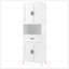 Armoire de salle de bain haute autoportante haute avec tiroir, 2 armoires, 4 portes à fermeture douce et 2 tablettes réglables pour un rangement polyvalent