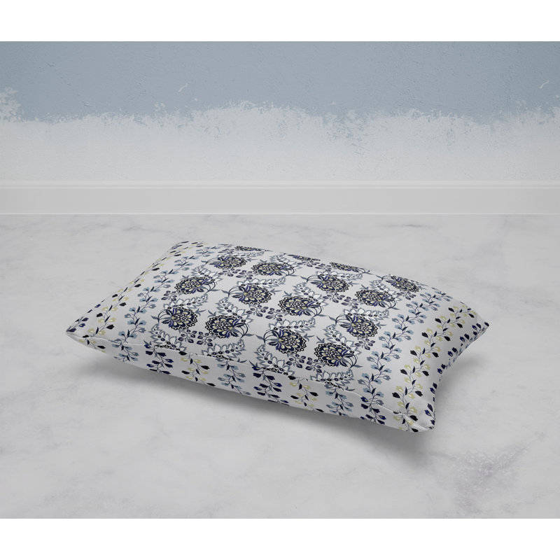 Botanical Bouquet  Rectangular Throw Pillow, Black/Gray