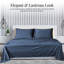 Ensemble de draps en jersey 100% coton jersey respirant | Toutes saisons, denim-386538477-386538452