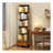 Rotating Bookshelf, 360 Display Corner Bookshelf for Small Space, 6 Tier Bookcase Storage Rack with Wheels, Wood Narrow Organizer for Bedroom, Living Room, Study Room, Walnut Brown,Shelves,Bookcase
