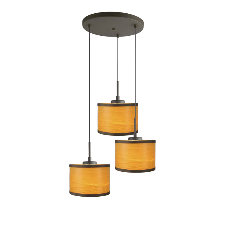 Drum - Vaneer 3 - Light Cluster Pendant, Bronze, Nougat