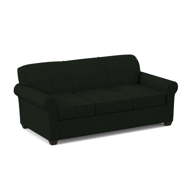 Finn 83" Rolled Arm Sofa Bed with Reversible Cushions, Hybrid, Cafelle, Dorset Black
