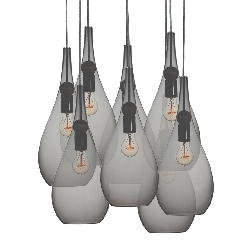 Earth 8 - Light Chandelier, No Bulb Included, 108" H x 18" W x 18" D, Matte Black