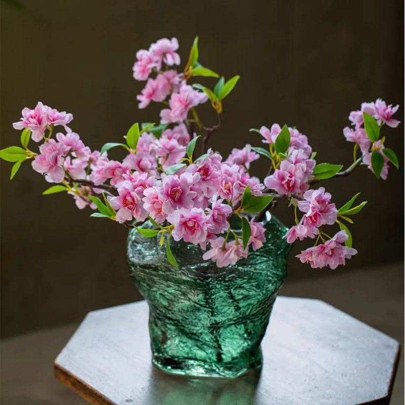 Petite tige de fleur de pêcher 16,5 po de hauteur, Rose clair