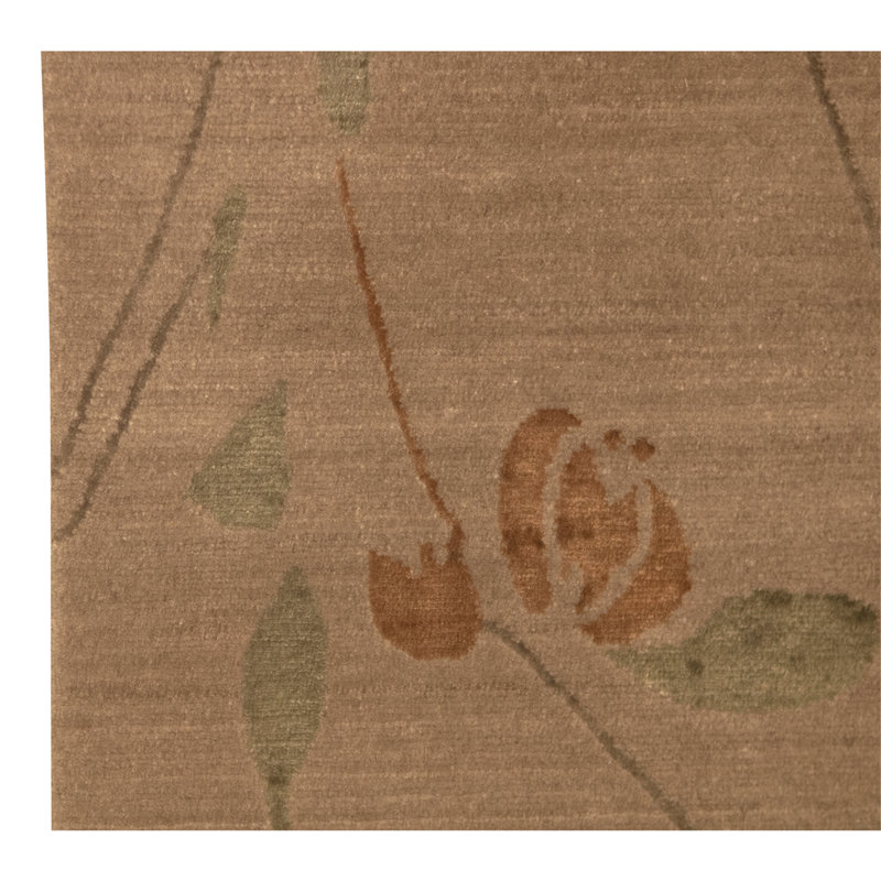 Hand Knotted Wool Area Rug in Brown